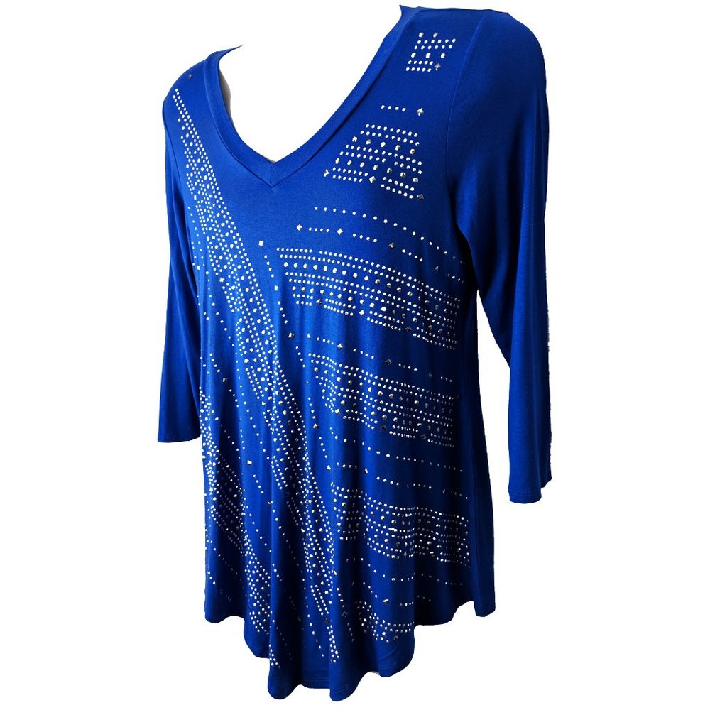 "ONLY NINE"  Flowing Royal Blue With Silver Studs